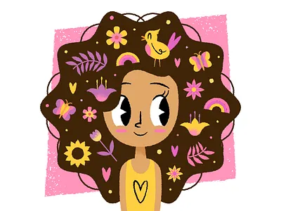 Summer hairstyle adobeillustrator art artwork colored design dribbble flat design illustration texture vector