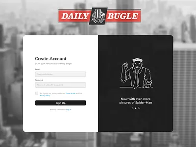 Daily UI 001 - Sign Up Page branding design illustration logo minimal ui vector web website