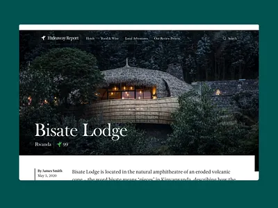 Hideaway Report Destination branding green handsome marketing site travel