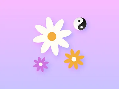 Ying Yang Flowers 90s daisy ying yang yingyang