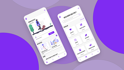 Dog Care Mobile App Design app color design font mobile ui