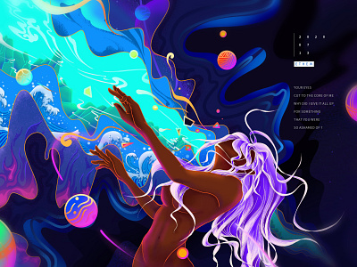 Drowning design illustration procreate
