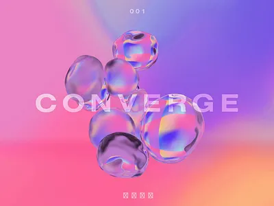 Converge 3d abstract animation bubbles c4d cinema4d glass illustration iridescent motion rainbow render softbody transparency