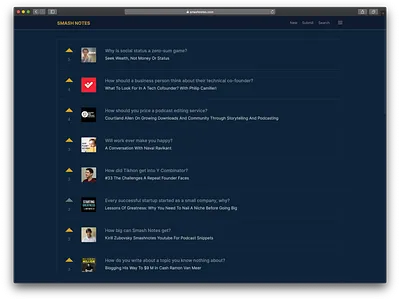 Night Theme for Smash Notes leaderboard night theme podcast notes podcasting