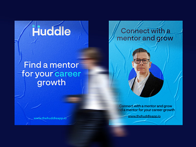 Huddle - Brand Applications agency app brand applications brand design brand identity branding case study connect growth h huddle illustration logo logotype mentor poster saas ui users visual identity