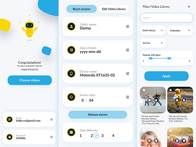 Kiddo.tv app application brand design interface kids logo mobile service ui ux video