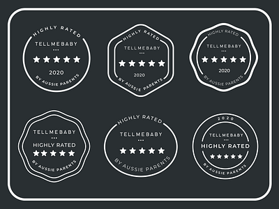 Badge Designs for Baby Product Review Website. badge badge design badges branding collateral design marketing collateral marketing site