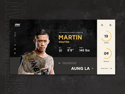 One Championship black boxer championship cool grunge landing page layout design one rough sport typography ui ui design ux web design website wrestler