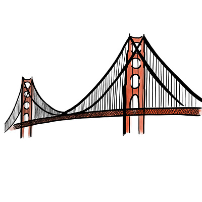 Golden gate bridge color digital digitalpaint illustration procreate