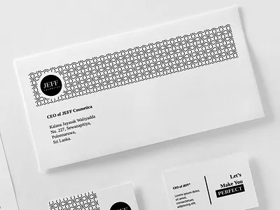 Envelope Design for JEFF Cosmetica branding clean envelope envelope design minimal