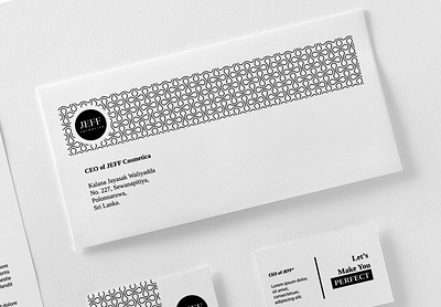 Envelope Design for JEFF Cosmetica branding clean envelope envelope design minimal