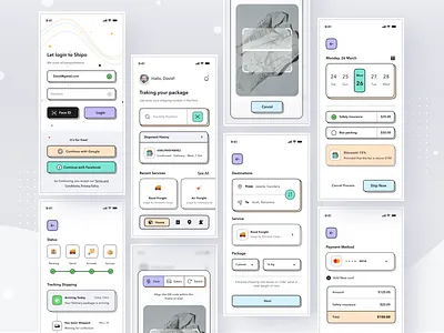 Delivery App app card clean delivery design ios logistic mobile money package parcel profile send someday ui
