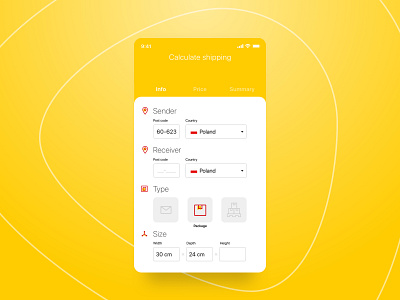 Calculator shipping app calculator concept courier delivery form mobile ui shipping ui