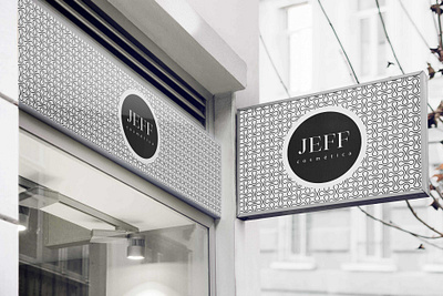 Facade Storefront - JEFF Cosmetica branding clean logo minimal storefront