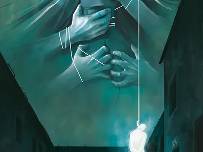 Goddess of death and suffering character couple death goddess hanging hangman illustration life love prison suffering