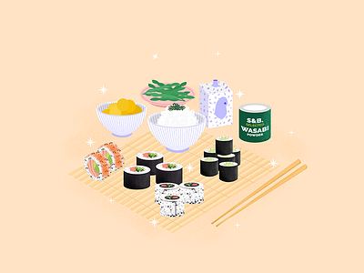 Sushi - Still Here Still Life branding challenge cuisine design fish foodie illustration instagram japan japanese rice seafood soy still here still life still life sushi travel visual