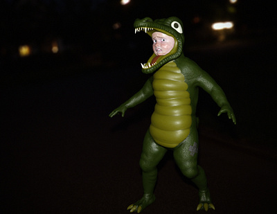 Crocboy 3d animation cgi character character design crocodile halloween illustration