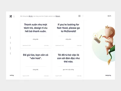 Say hi! 3d animation blog minimal personal portfolio sayhi transition