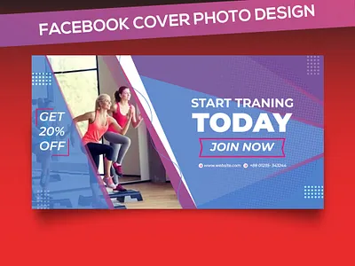Fitness - Facebook Cover Design branding concept facebook ad facebook ads facebook banner facebook cover photo facebook post illustration instagram post landing page design modern design social social media design social media templates socialmedia typography ui vector web banner