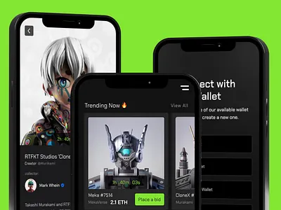 NFT App bitcoin nft shot ui ux web 3