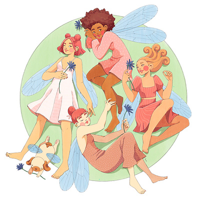 GIRL GANG - Fairies art digital art digitalart drawing fairy illustration painting procreate procreateapp