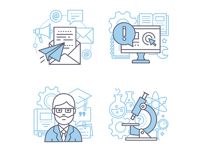 Detailed icons collection business concept design finance icon idea line style vector