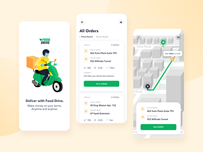 Drivers App for a Food Delivery Platform delivery app delivery service drivers drivers app food app food apps food delivery food delivery app food delivery application food delivery platform food delivery service mobile app mobile app design mobile ui platform ui ux