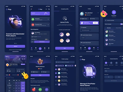 Flop Project 3d app branding casino dark mode design desktop flop gamble game illustration landing log in poker poker roo purple start ui ui design uidesign