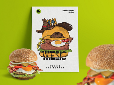 Wiesio – The Burger | Pasibus | Digital art | food poster abstract art burger colorful composition detail digital digital art food foodporn foodtruck gastronomy illustration illustrator lines pornfood portrait poster print restaurant
