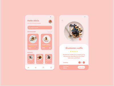 Dessert Delivery App clean dessert food pink