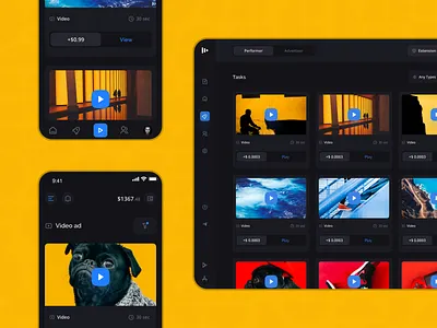 Surfe: Tasks business colorful creative dark app dark mode dashboard filters finance fintech interface investment landing marketing mobile platform redesign shop system ui ux