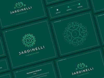 Jardinelli berries bouquet circle coat of arms construction delivery flowers font green heraldry icon j leaves letter logo pattern presentation sign store