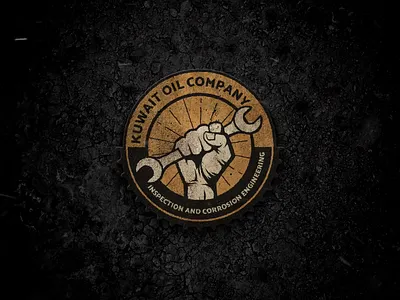 Logo for Oil Company company company brand logo design fist hand icon illustration inspection kuwait logo oil powerfully round logo strong teams web worker