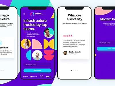 oriento - Trusted platform by top teams - Mobile version app designer design illustration illustrations interaction design landing page landingpage prototyping ui user experience ux