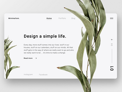 Minimal design landing page minimal website design