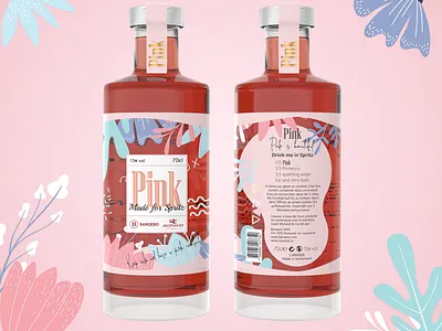 Label Design - Pink alcohol alcohol label bottle bottle design design label label design labeldesign labels pink red summer summervibes