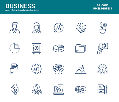 Business Icons business creative design flat icon icons illustration line simple