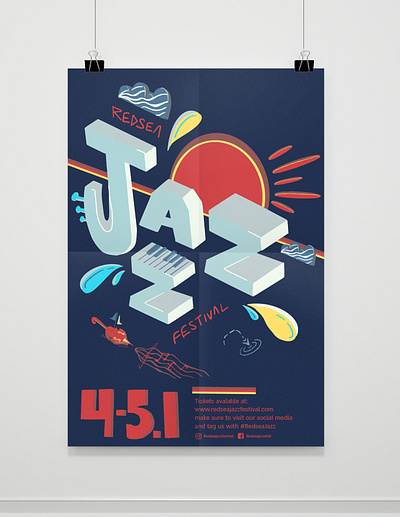 jazz festival poster branding design flat illustration vector