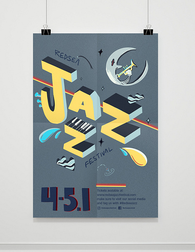 jazz festival poster 03 art branding design flat illustration illustrator logo minimal typography vector