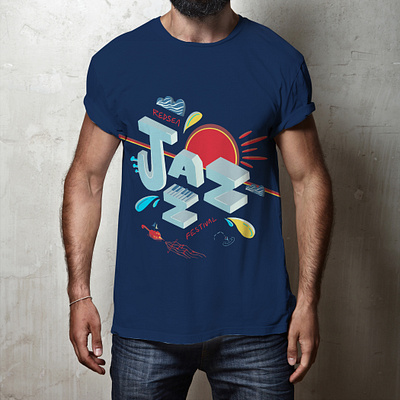 T shirt for jazz festival art branding design flat illustration illustrator logo type typography vector