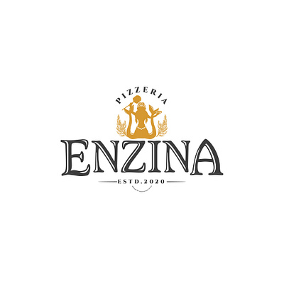 Pizzeria Enzina illustrator logo pizza