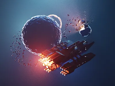 Galaxy Cruiser 3d blender diorama illustration isometric low poly lowpoly lowpolyart render scifi space spaceship