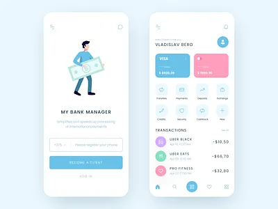 Mobile Banking App UX/UI bank bank app clean color design fresh colors minimal mobile mobile app mobile app design mobile application ui ux