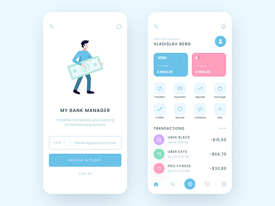 Mobile Banking App UX/UI bank bank app clean color design fresh colors minimal mobile mobile app mobile app design mobile application ui ux