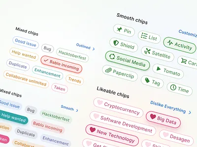 React design system UI kit - Chips, Select, Filters for Figma app button buttons chip chips design system figma filter filtering ghost material outline ui ui kit