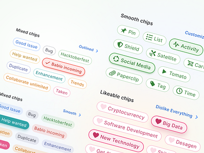 React design system UI kit - Chips, Select, Filters for Figma app button buttons chip chips design system figma filter filtering ghost material outline ui ui kit