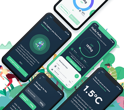 Carbon Footprint & CO2 Tracker adobexd climate change design productdesign prototype sustainability tracker tracker app ui ux uxdesign