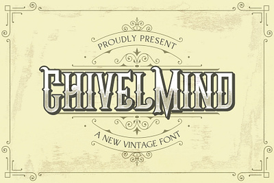 Chivel Mind - Vintage Font 80s blackletter classy decorative display gothic handdrawn handlettering lettering logotype masculine medieval retro tatto vintage