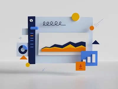 3D Dashboard @SimilarWeb 3d 3d art adobe dimension dashboard dashboard app dashboard design dashboard ui data data viz graph illustraion piechart ranking similarweb