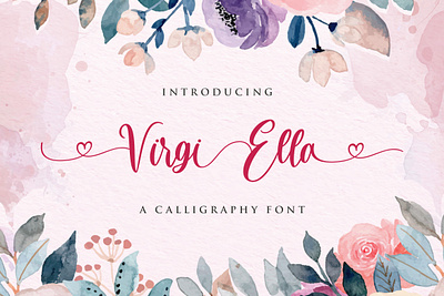 Virgi Ella - Lovely Calligraphy Font calligraphy casual elegant feminime handdrawn handlettering handwritten ligature lovely luxury modern script signature stylish whimsical